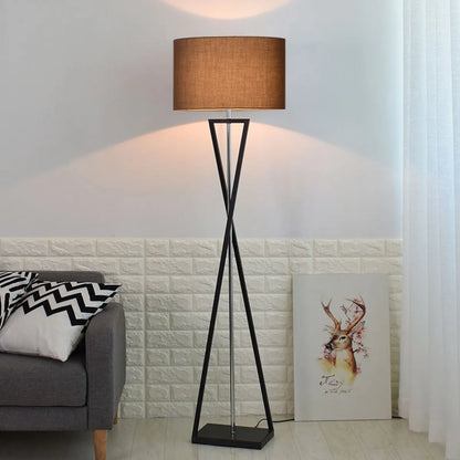 Nordic Fabric-Shade LED Floor Lamp – Cozy Standing Light