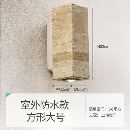 Japanese Wabi-Sabi Style Wooden Bedside Wall Lamp