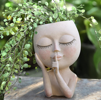 Resin Face Planter Decor in European Style