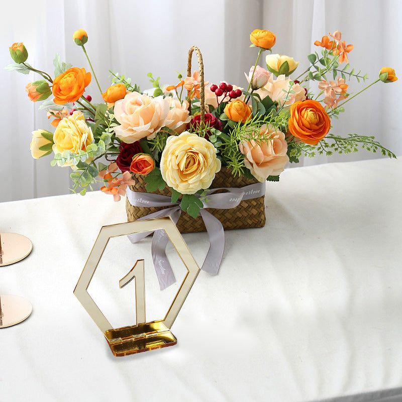 Acrylic Decorative Rose Gold Table Number Holders