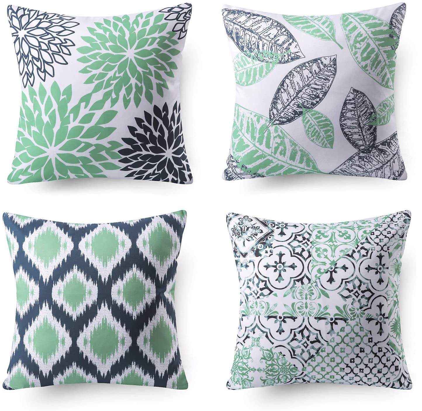 4pcs Ginkgo Biloba Geometric Pattern Sofa Cushions