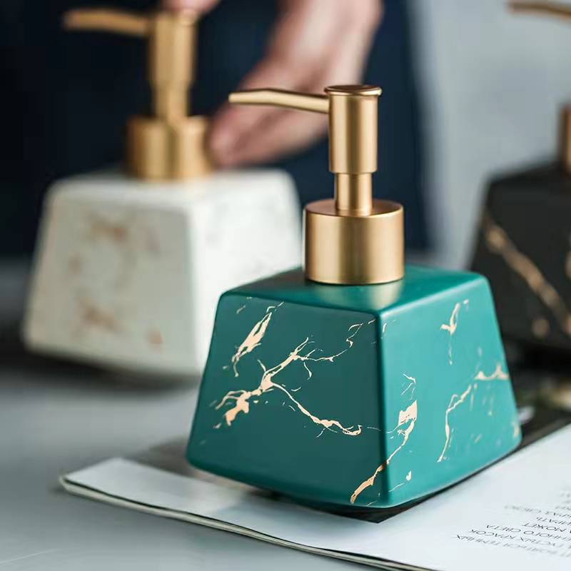 Ceramic Marble Bathroom Pump Bottles for Liquids