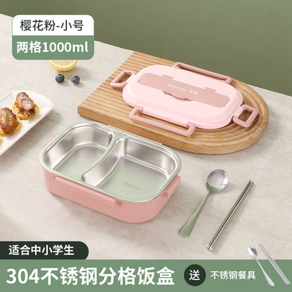 304 Stainless Steel Sealed Bento Box with Five Compartments