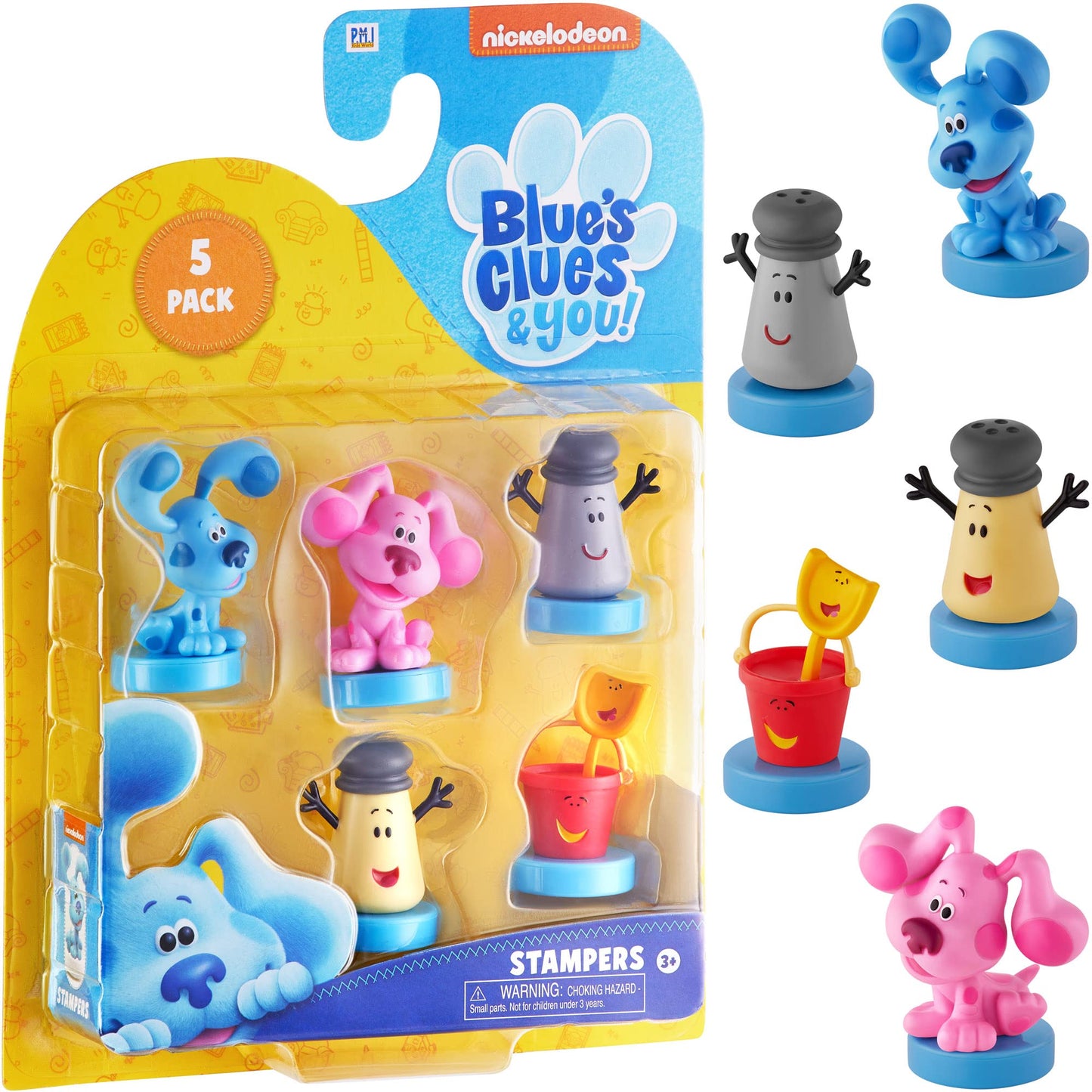 P.M.I. Blues Clues Stamps for Kids | 5 Stamp Blue’s Clues Toys in 1 Pack | Collect All 12 Blue Clues Toys / Mini Toys | Blue Clues Party Favors | Kids’ Toys & Blues Clues Birthday Party Supplies