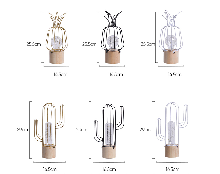 Pineapple and Cactus Decorative Night Lights
