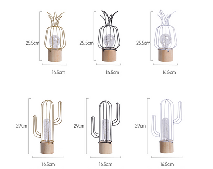 Pineapple and Cactus Decorative Night Lights
