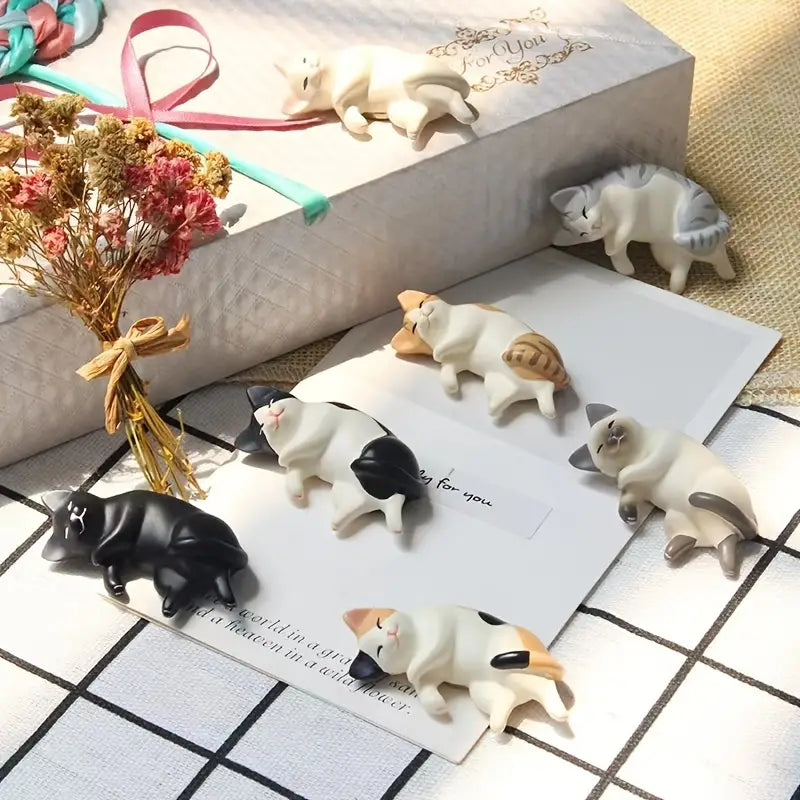 Cute Cat Refrigerator Magnets - Kawaii Decorative Set