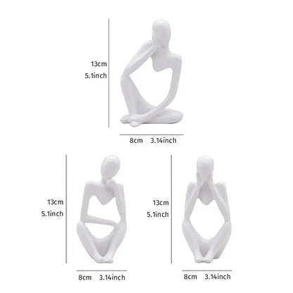 3pcs Handmade Abstract Villain Resin Decorative Statues