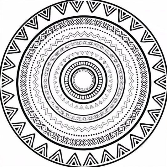 Nordic Style Round Living Room Carpet, Water-Resistant