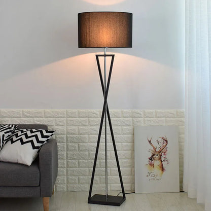 Nordic Fabric-Shade LED Floor Lamp – Cozy Standing Light