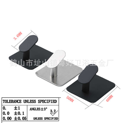 304 Stainless Steel Adhesive Coat Hooks – No-Drill Square Hooks
