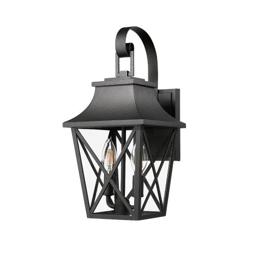 Farmhouse Outdoor Wall Light – Industrial Glass Exterior Sconce, Waterproof