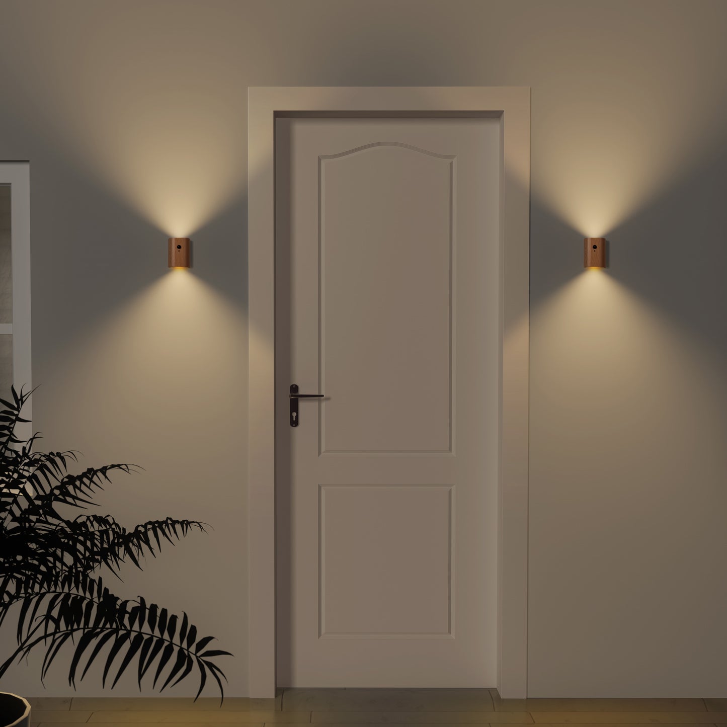 Solid Wood Grain Human Body Induction LED Wall Lamp