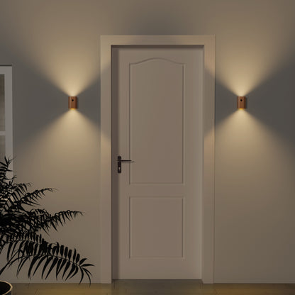 Solid Wood Grain Human Body Induction LED Wall Lamp