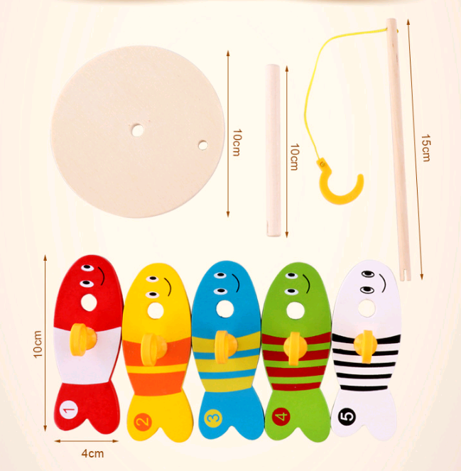 Wooden Fishing Toy Set for Kids - Educational Play