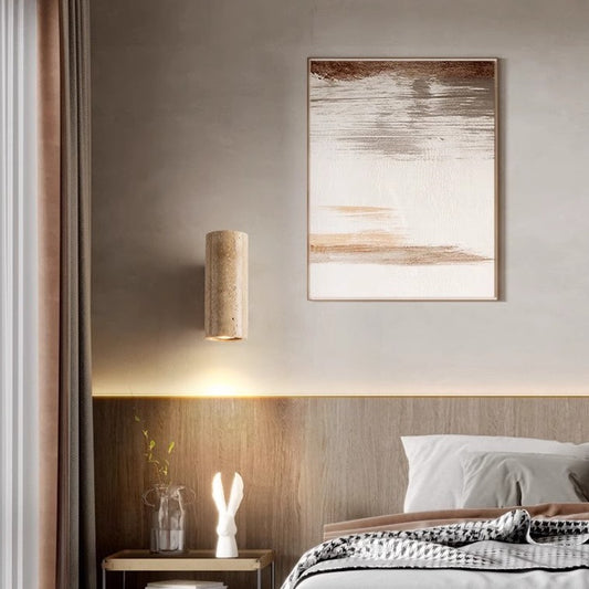 Japanese Wabi-Sabi Style Wooden Bedside Wall Lamp