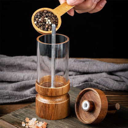 Creative Pepper Grinder with Acrylic and Acacia Wood