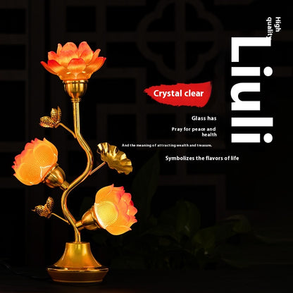 Colorful Lotus Crystal Pilot Lamp – Decorative LED Table Light (Set of 2)