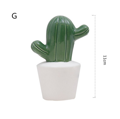 Ceramic Cactus Decorative Piece and Faux Plant
