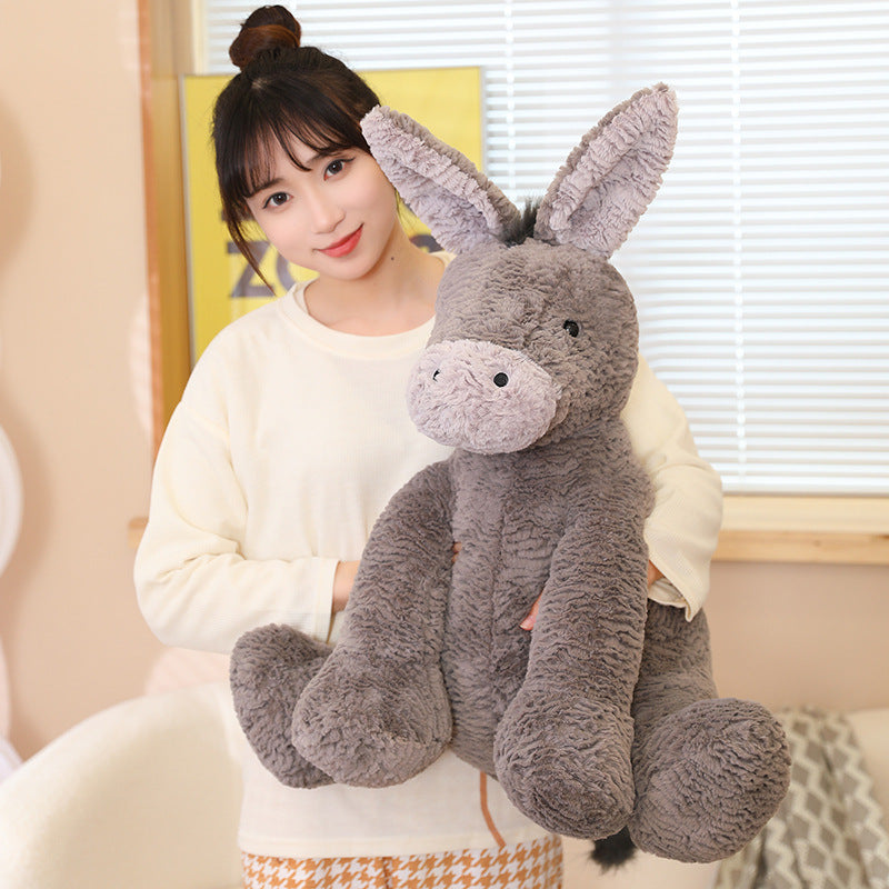 Cute Plush Donkey Stuffed Toy and Cuddle Pillow