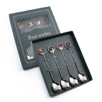 Cartoon Christmas Spoon Cutlery Set for Desserts