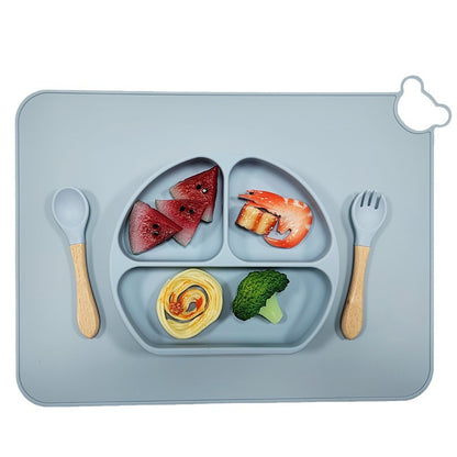 Silicone Baby Feeding Set with Mat and Utensils