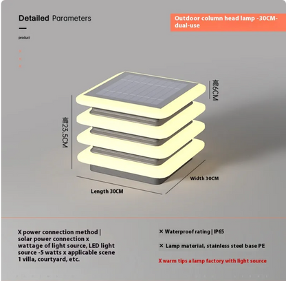 Solar Waterproof Outdoor Wall Pillar Lamp