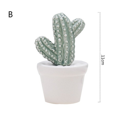 Ceramic Cactus Decorative Piece and Faux Plant