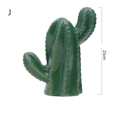 Ceramic Cactus Decorative Piece and Faux Plant
