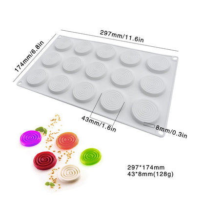 Silicone Heart and Round Mousse Chocolate Molds