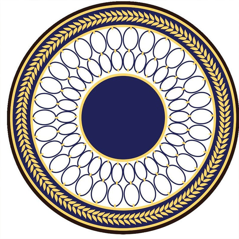 Nordic Style Round Living Room Carpet, Water-Resistant