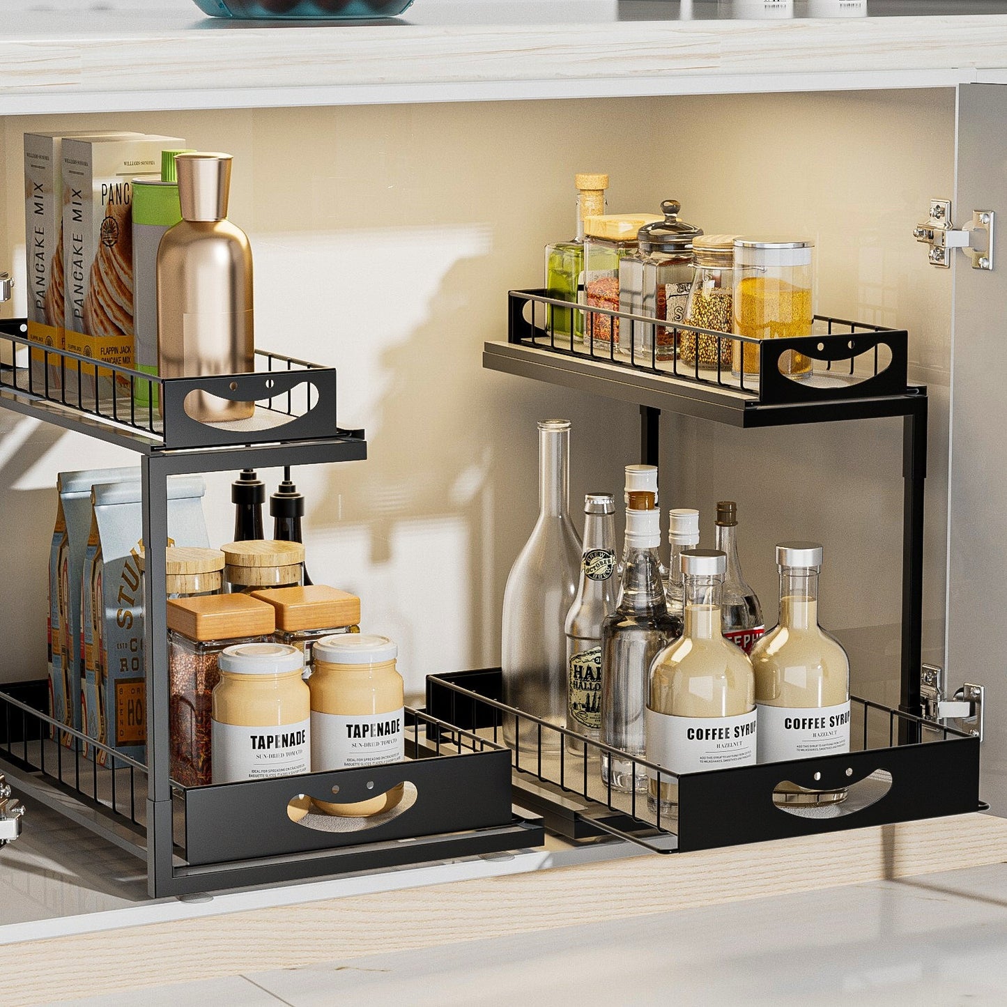 2-Tier Carbon Steel Storage Rack (2-Pack) – No-Drill Organizer