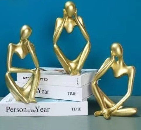 3pcs Handmade Abstract Villain Resin Decorative Statues