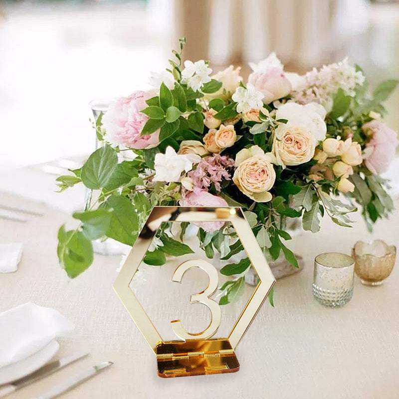 Acrylic Decorative Rose Gold Table Number Holders