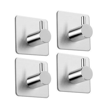 304 Stainless Steel Adhesive Coat Hooks – No-Drill Square Hooks