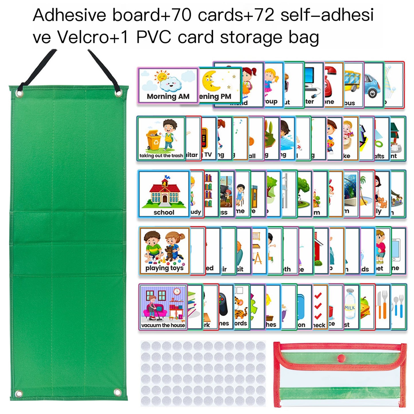 Tablero de Calendario Visual de Tareas Diarias para Niños