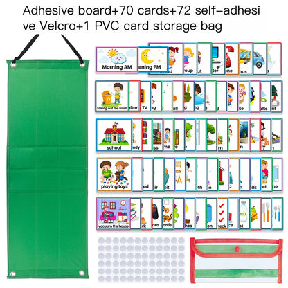 Tablero de Calendario Visual de Tareas Diarias para Niños