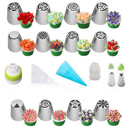 27-Piece Russian Pastry Tip Set for Baking Tools