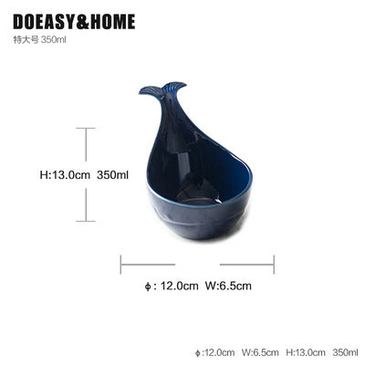 Jingdezhen Ceramic Irregular Bowl Set with Handles