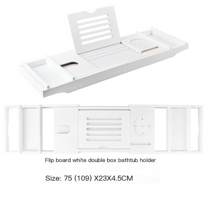 Expandable Non-Slip Bamboo Bathtub Storage Rack