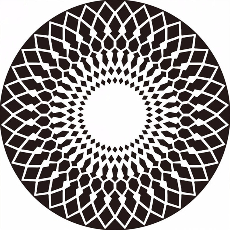 Nordic Style Round Living Room Carpet, Water-Resistant