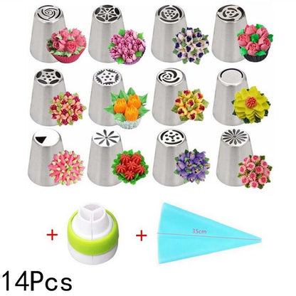 27-Piece Russian Pastry Tip Set for Baking Tools