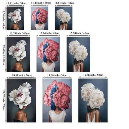 3pcs Frameless Abstract Floral Canvas Wall Art Set