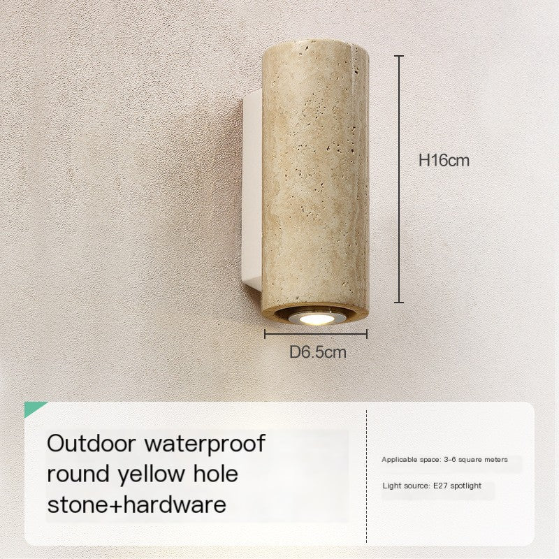 Japanese Wabi-Sabi Style Wooden Bedside Wall Lamp