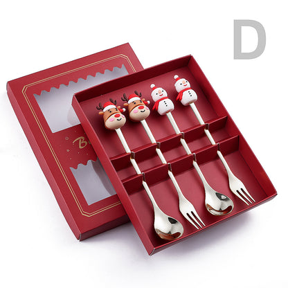 Cartoon Christmas Spoon Cutlery Set for Desserts