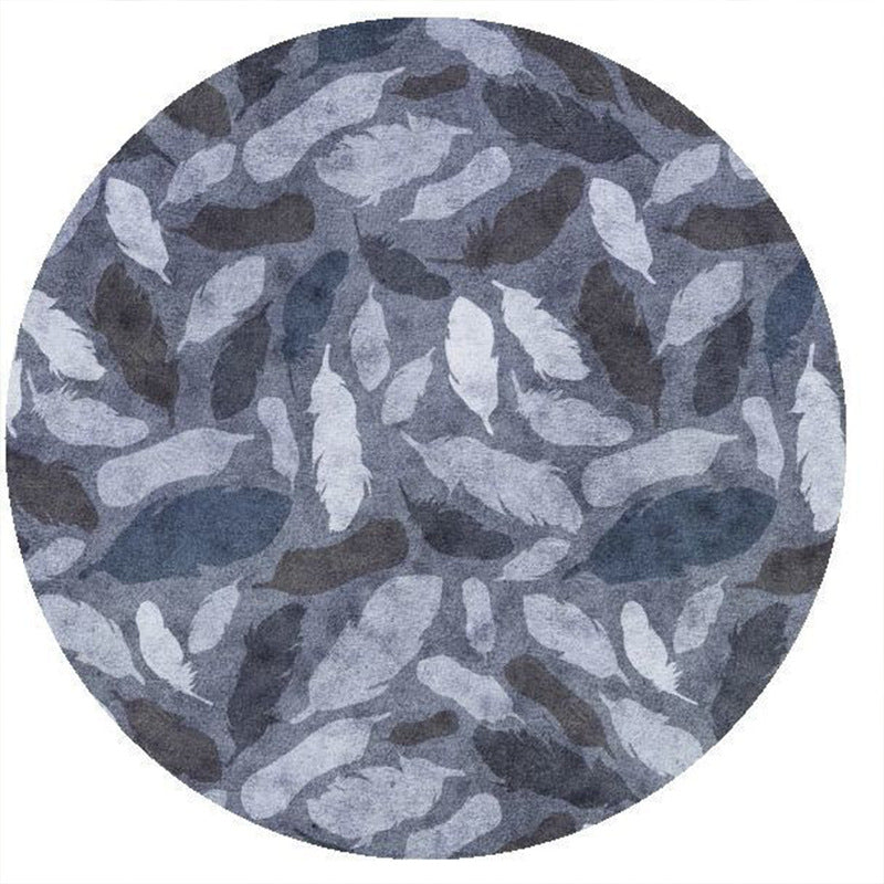 Nordic Style Round Living Room Carpet, Water-Resistant