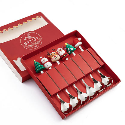 Cartoon Christmas Spoon Cutlery Set for Desserts