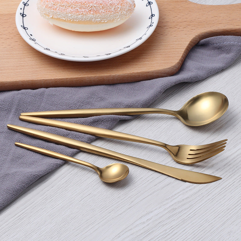 304 Stainless Steel Steak Knife and Fork Set (4 Pieces)