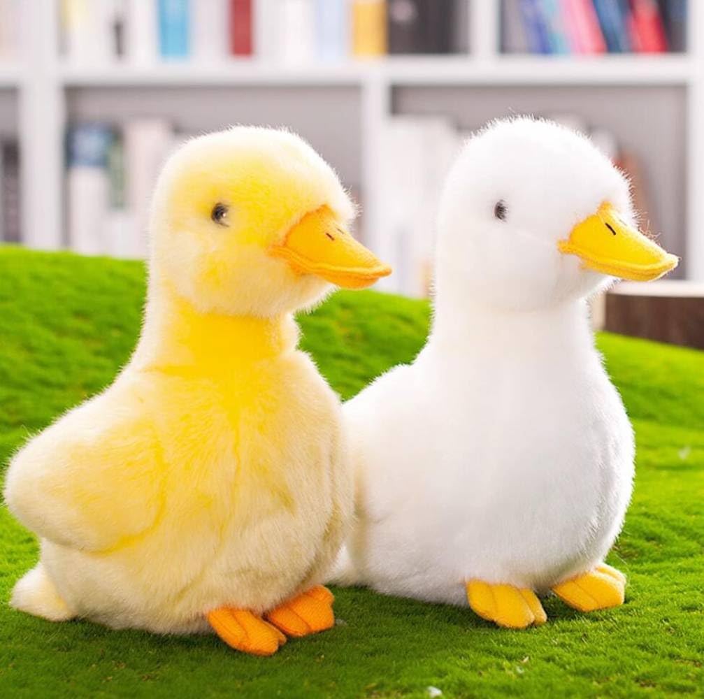 8 Inch Small Yellow Duck Plush Toys Duck Stuffed Toys (Yellow + White)