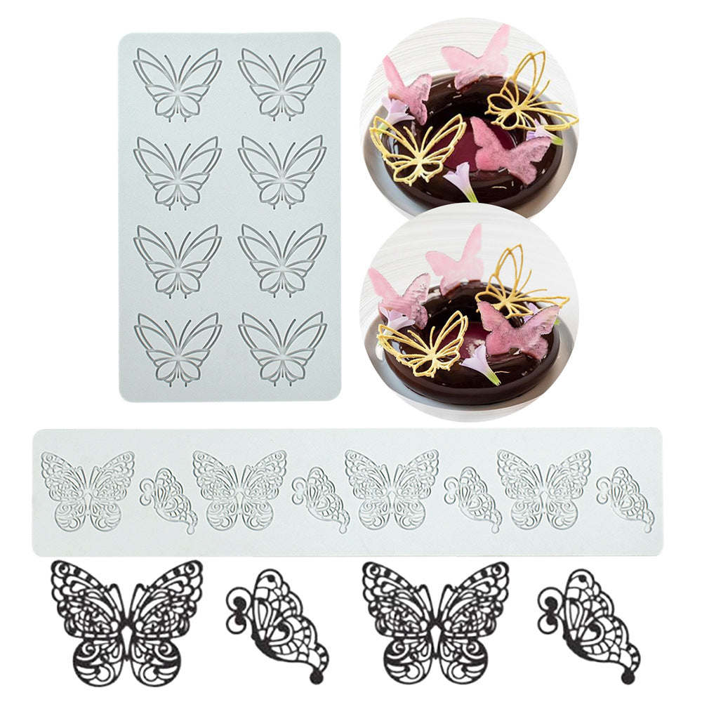 8-Pattern Butterfly Lace Mold for Cake Decoration